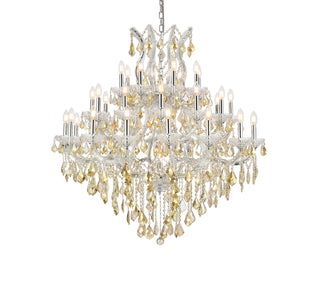 Maria Theresa 37 light Chrome Chandelier Golden Teak (Smoky) Royal Cut Crystal