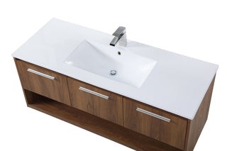 48 inch  Single Bathroom Floating Vanity in Walnut Brown