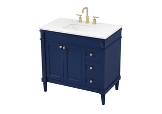 36 inch Single bathroom vanity in blue