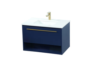 30 inch Single bathroom vanity in blue