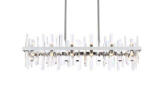 Serena 42 inch crystal rectangle chandelier in chrome