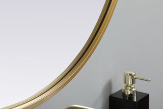 Metal Frame Oval Mirror 27x36 Inch in Brass