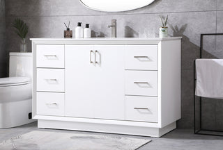 54 Inch SIngle Bathroom Vanity In White