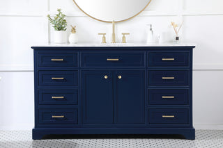 60 inch Single bathroom vanity in blue