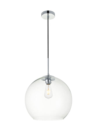 Baxter 1 Light Chrome Pendant With Clear Glass