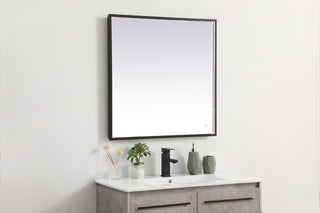 Pier 30x30 inch LED mirror with adjustable color temperature 3000K/4200K/6400K in black