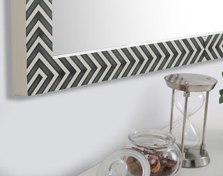 Rectangular mirror 48x30 inch in chevron