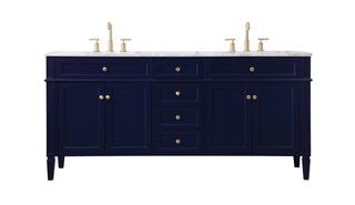 72 inch double bathroom vanity in blue