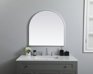 Metal Frame Arch Mirror 30x30 Inch in Silver