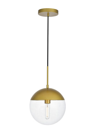 Eclipse 1 Light Brass Pendant With Clear Glass