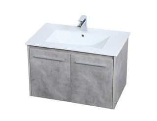 30 inch  Single Bathroom Floating Vanity in Concrete Grey