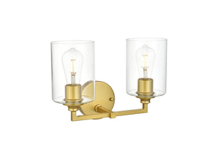 Mayson 2 light Brass and Clear Bath Sconce