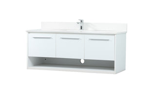 48 inch Single bathroom vanity in white with backsplash