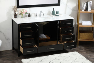 60 inch Single bathroom vanity in black