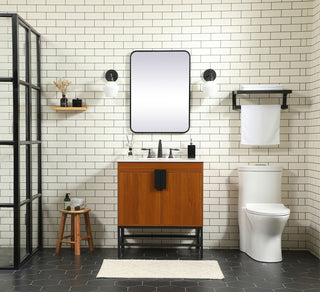 30 inch Single bathroom vanity in teak