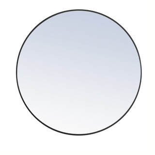 Metal frame Round Mirror 42 inch Black finish