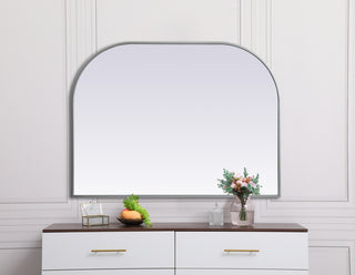 Metal Frame Arch Mirror 40x30 Inch in Silver