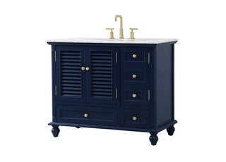 42 inch Single bathroom vanity in blue