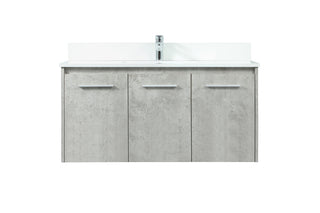 40 inch Single bathroom vanity in concrete grey with backsplash