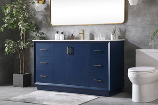 60 Inch SIngle Bathroom Vanity In Blue