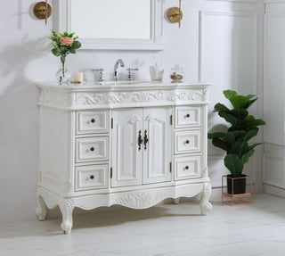 42 in. Single Bathroom Vanity set in antique white