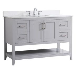 48 inch Single Bathroom Vanity in Grey with Backsplash