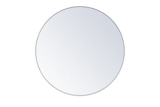 Metal frame round mirror 48 inch in White