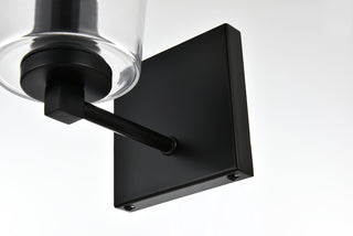 Kacey 1 light Black and Clear Bath Sconce