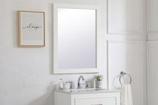 Aqua rectangle vanity mirror 24 inch in White