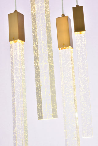 Weston 13 lights pendant in satin gold