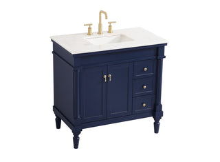 36 inch Single bathroom vanity in blue