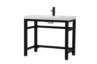 36 inch ADA compliant Single bathroom metal vanity in black