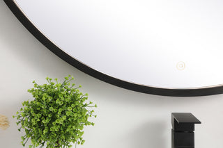 Pier 36 inch LED mirror with adjustable color temperature 3000K/4200K/6400K in black