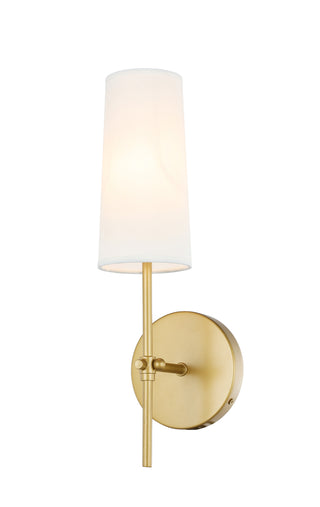 Mel 1 light Brass and White shade wall sconce