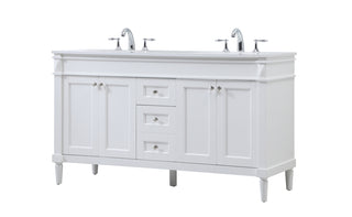 60 inch double bathroom vanity in white