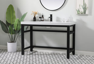 48 inch ADA compliant Single bathroom metal vanity in black