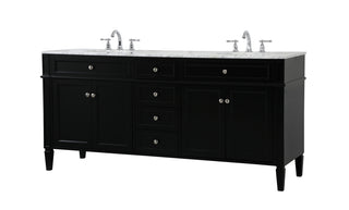 72 inch double bathroom vanity in black