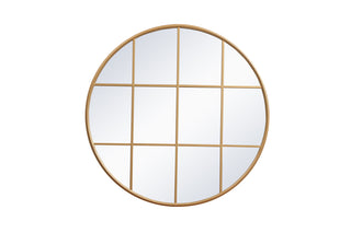 Metal windowpane mirror 42 inch x 42 inch in Brass