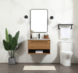 30 inch Single bathroom vanity in walnut brown