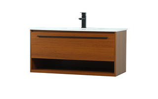 40 inch Single bathroom vanity in teak