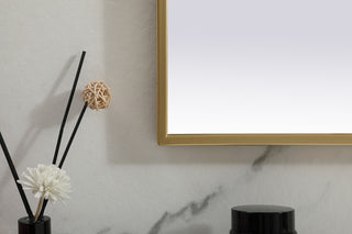 Metal Frame Arch Mirror 39x24 Inch in Brass