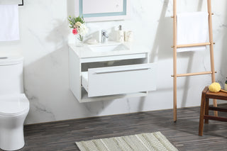 30 inch Single bathroom vanity in white