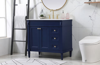 36 inch Single bathroom vanity in blue