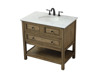 36 inch Single bathroom vanity in driftwood