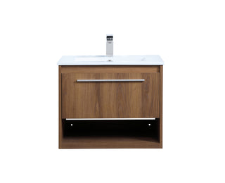 24 inch  Single Bathroom Floating Vanity in Walnut Brown