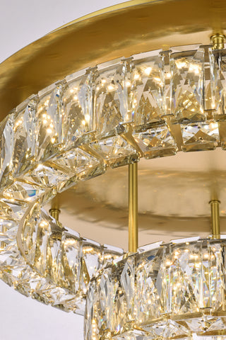 Monroe 22 inch LED double flush mount in gold