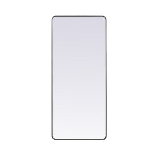 Soft Corner Metal Rectangle Mirror 32x72 Inch in Silver