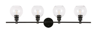 Collier 4 light Black and Clear glass Wall sconce