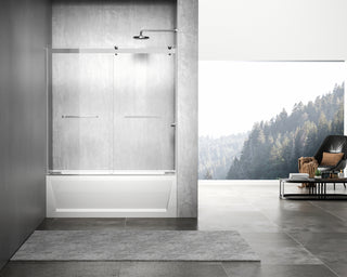 Frameless tub door 60 x 60 Brushed Nickel