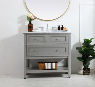 36 in. Single bathroom vanity set in Grey